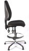 Chilli Chrome High Back Fabric Draughtsman Operator Chair - Black