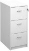 Gentoo Wooden 3 Drawer Filing Cabinet with Silver Handles 1045mm 480 x 650mm - White
