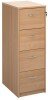 Gentoo Wooden 4 Drawer Filing Cabinet with Silver Handles 480 x 650mm - Beech