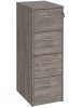 Gentoo Wooden 4 Drawer Filing Cabinet with Silver Handles 480 x 650mm - Grey Oak