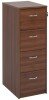 Gentoo Wooden 4 Drawer Filing Cabinet with Silver Handles 480 x 650mm - Walnut