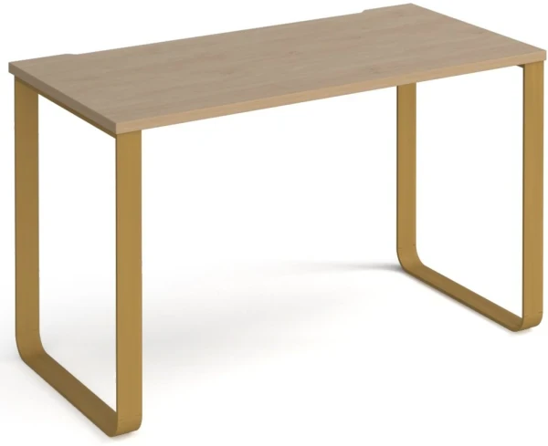 Dams Cairo Rectangular Desk with Sleigh Frame Legs - 1200 x 600mm - Kendal Oak