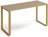 Dams Cairo Rectangular Desk with Sleigh Frame Legs - 1400 x 600mm - Kendal Oak