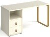 Dams Cairo Rectangular Desk with Sleigh Frame Legs and 2 Drawer Support Pedestal - 1400 x 600mm - White