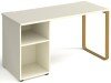 Dams Cairo Rectangular Desk with Sleigh Frame Legs and Support Pedestal - 1400 x 600mm - White