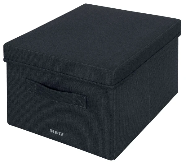 Leitz Fabric Storage Box With Lid Medium , 1 X Pack Of 2 Velvet Grey