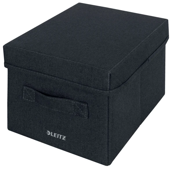 Leitz Fabric Storage Box With Lid Small , 1 X Pack Of 2 Velvet Grey