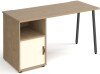 Dams Sparta Rectangular Desk with A-Frame Legs and 1 Door Support Pedestal - 1400 x 600mm - Kendal Oak