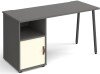 Dams Sparta Rectangular Desk with A-Frame Legs and 1 Door Support Pedestal - 1400 x 600mm - Onyx Grey