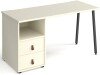 Dams Sparta Rectangular Desk with A-Frame Legs and 2 Drawer Support Pedestal - 1400 x 600mm - White