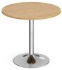 Dams Genoa Circular Dining Table with Trumpet Base 800mm Diameter - Oak