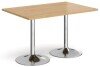 Dams Genoa Rectangular Dining Table with Trumpet Base 1200 x 800mm Diameter - Oak