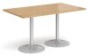 Dams Genoa Rectangular Dining Table With Trumpet Base 1400 x 800mm Diameter - Oak