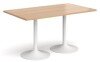 Dams Genoa Rectangular Dining Table With Trumpet Base 1400 x 800mm Diameter - Beech