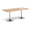 Dams Genoa Rectangular Dining Table With Trumpet Base 1800 x 800mm Diameter - Beech