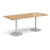 Dams Genoa Rectangular Dining Table With Trumpet Base 1800 x 800mm Diameter - Oak