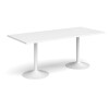 Dams Genoa Rectangular Dining Table With Trumpet Base 1800 x 800mm Diameter - White