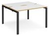Dams Adapt Bench Desk Two Person Back To Back - 1200 x 1200mm - White/Oak