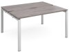 Dams Adapt Bench Desk Two Person Back To Back - 1400 x 1200mm - Grey Oak