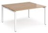 Dams Adapt Bench Desk Two Person Back To Back - 1400 x 1200mm - Beech