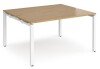 Dams Adapt Bench Desk Two Person Back To Back - 1400 x 1200mm - Oak
