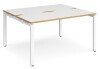 Dams Adapt Bench Desk Two Person Back To Back - 1400 x 1200mm - White/Oak
