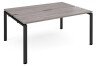 Dams Adapt Bench Desk Two Person Back To Back - 1600 x 1200mm - Grey Oak