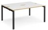 Dams Adapt Bench Desk Two Person Back To Back - 1600 x 1200mm - White/Oak