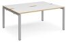Dams Adapt Bench Desk Two Person Back To Back - 1600 x 1200mm - White/Oak