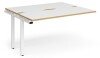 Dams Adapt Bench Desk Two Person Extension - 1400 x 1200mm - White/Oak