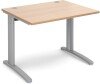 Dams TR10 Rectangular Desk with Cable Managed Legs - 1000mm x 800mm - Beech