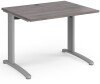 Dams TR10 Rectangular Desk with Cable Managed Legs - 1000mm x 800mm - Grey Oak