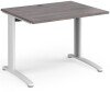 Dams TR10 Rectangular Desk with Cable Managed Legs - 1000mm x 800mm - Grey Oak