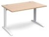 Dams TR10 Rectangular Desk with Cable Managed Legs - 1200mm x 800mm - Beech