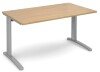 Dams TR10 Rectangular Desk with Cable Managed Legs - 1400mm x 800mm - Oak