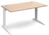 Dams TR10 Rectangular Desk with Cable Managed Legs - 1400mm x 800mm - Beech