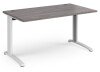 Dams TR10 Rectangular Desk with Cable Managed Legs - 1400mm x 800mm - Grey Oak