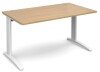 Dams TR10 Rectangular Desk with Cable Managed Legs - 1400mm x 800mm - Oak