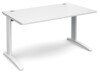 Dams TR10 Rectangular Desk with Cable Managed Legs - 1400mm x 800mm - White