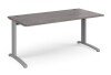 Dams TR10 Rectangular Desk with Cable Managed Legs - 1600mm x 800mm - Grey Oak