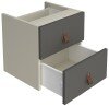 Dams Storage Unit Insert - Drawers with Leather Pull Handles - Onyx Grey