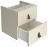 Dams Storage Unit Insert - Drawers with Leather Pull Handles - White