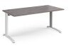 Dams TR10 Rectangular Desk with Cable Managed Legs - 1600mm x 800mm - Grey Oak