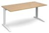 Dams TR10 Rectangular Desk with Cable Managed Legs - 1600mm x 800mm - Oak