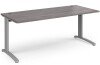 Dams TR10 Rectangular Desk with Cable Managed Legs - 1800mm x 800mm - Grey Oak