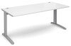 Dams TR10 Rectangular Desk with Cable Managed Legs - 1800mm x 800mm - White