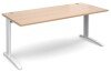 Dams TR10 Rectangular Desk with Cable Managed Legs - 1800mm x 800mm - Beech