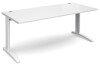 Dams TR10 Rectangular Desk with Cable Managed Legs - 1800mm x 800mm - White