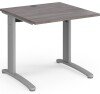 Dams TR10 Rectangular Desk with Cable Managed Legs - 800mm x 800mm - Grey Oak