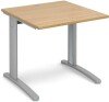 Dams TR10 Rectangular Desk with Cable Managed Legs - 800mm x 800mm - Oak